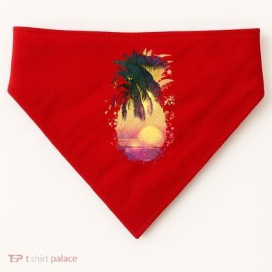 Retro Tropical Pineapple USA-Made Doggie Bandana