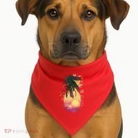 Retro Tropical Pineapple USA-Made Doggie Bandana thumb 1