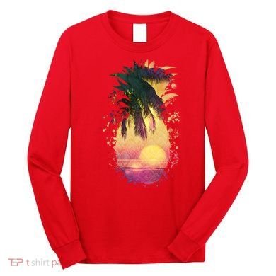 Retro Tropical Pineapple Long Sleeve Shirt