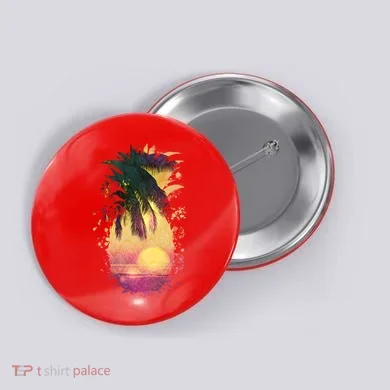 Retro Tropical Pineapple Button