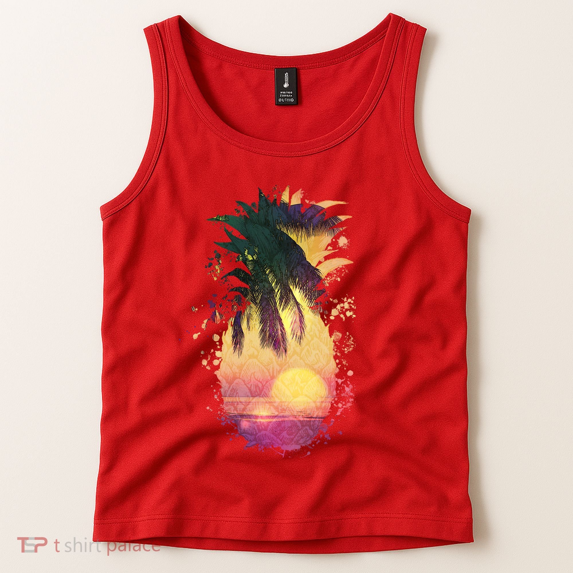 Retro Tropical Pineapple Tank Top