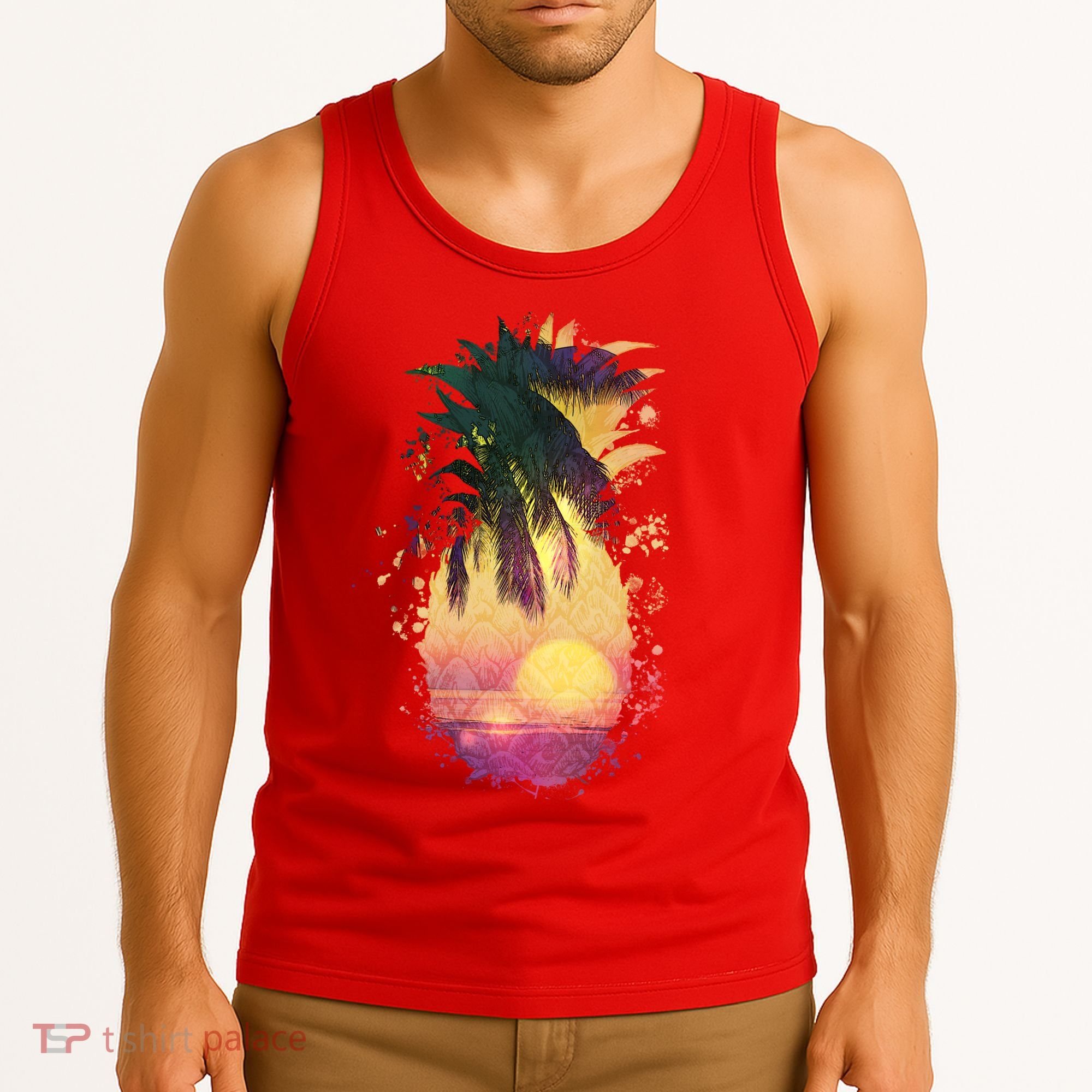 Retro Tropical Pineapple Tank Top