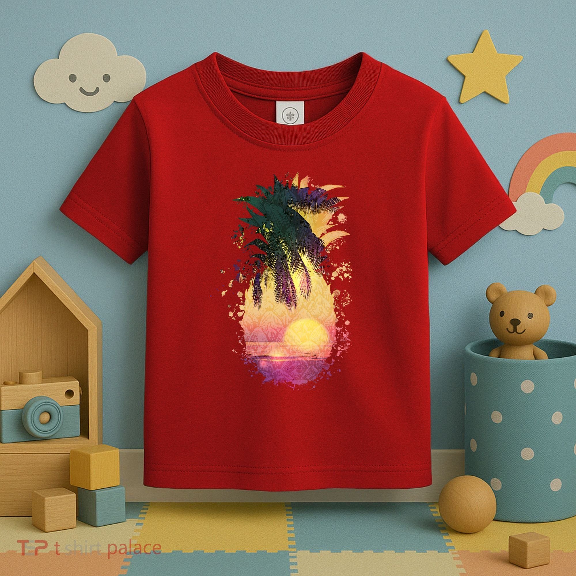 Retro Tropical Pineapple Toddler T-Shirt
