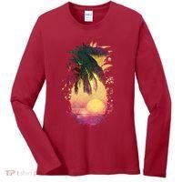 Retro Tropical Pineapple Women's Long Sleeve Shirt thumb 0