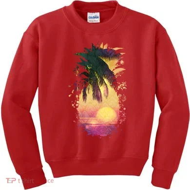 Retro Tropical Pineapple Kids Sweatshirt
