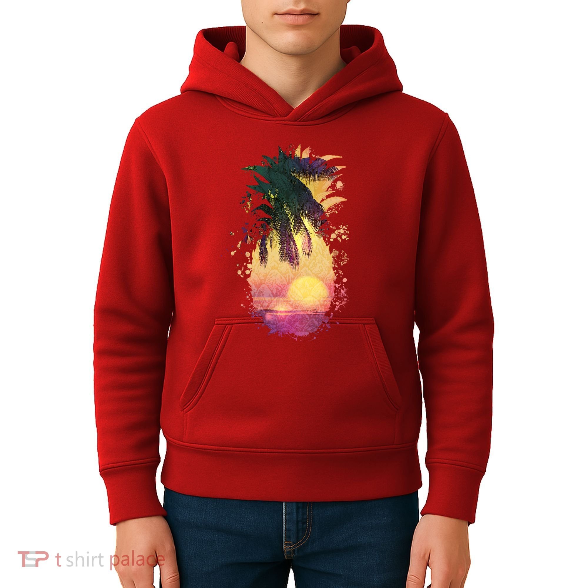 Retro Tropical Pineapple Kids Hoodie