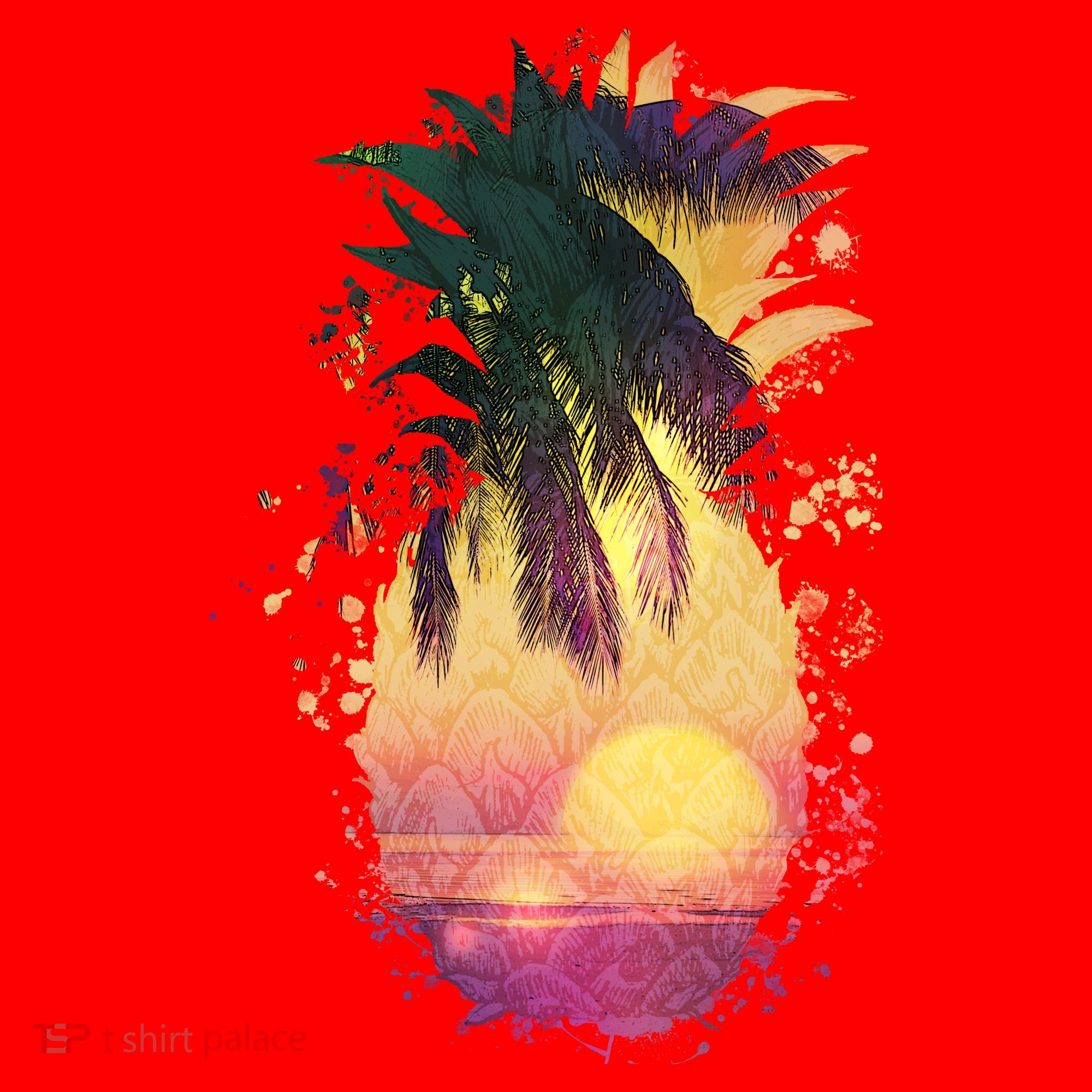 Retro Tropical Pineapple Kids Long Sleeve Shirt