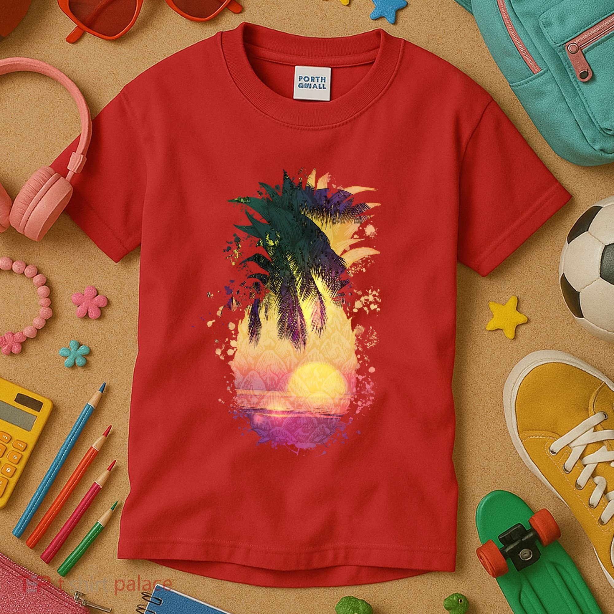 Retro Tropical Pineapple Kids T-Shirt