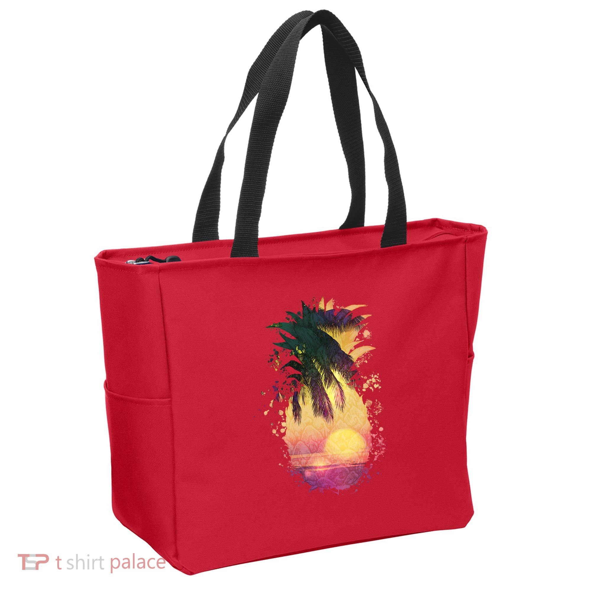 Retro Tropical Pineapple Tote Bag
