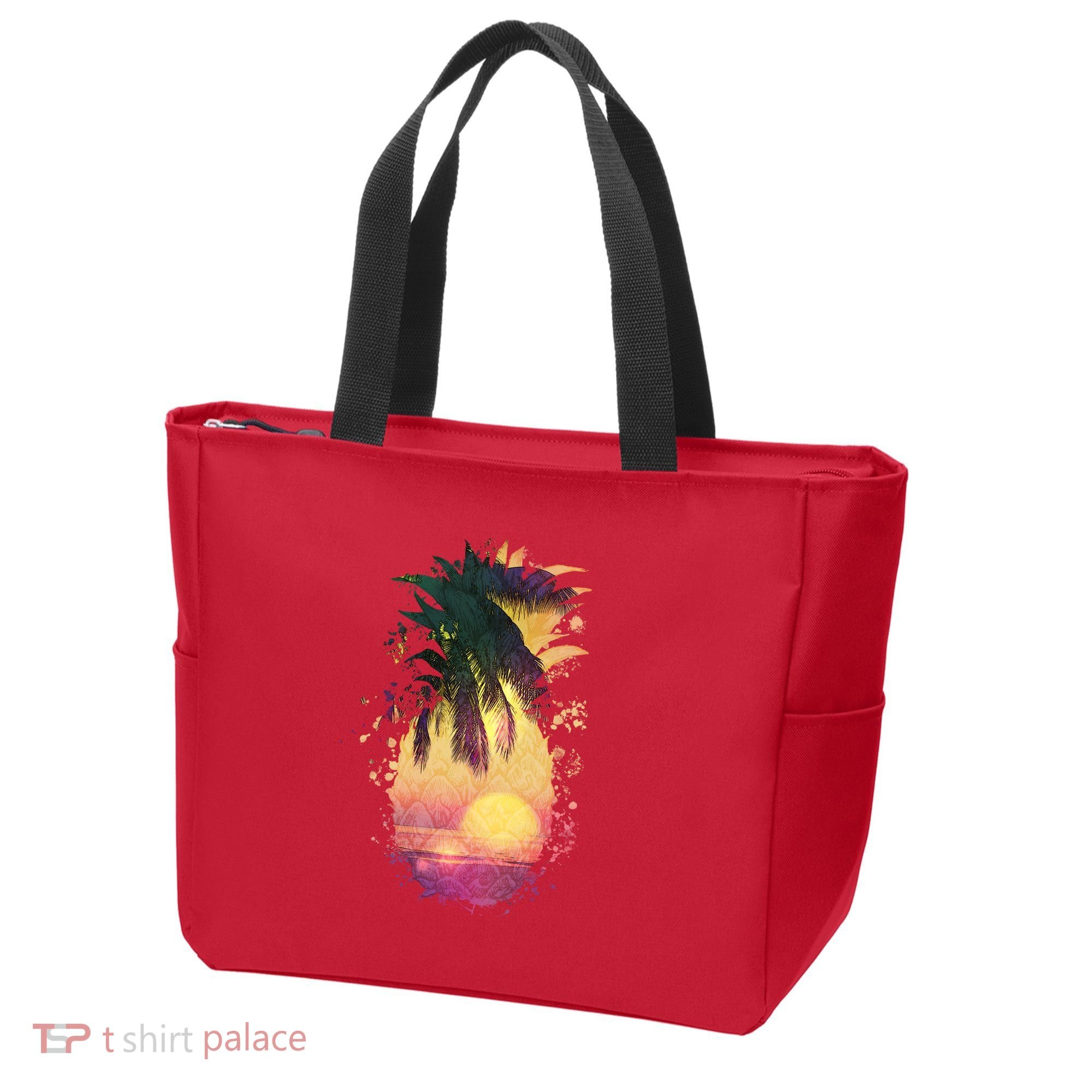 Retro Tropical Pineapple Tote Bag