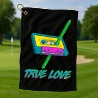 Retro True Love Golf Towel thumb 1