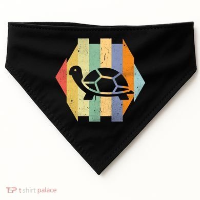 Retro Turtle Silhouette  USA-Made Doggie Bandana