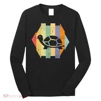 Retro Turtle Silhouette  Long Sleeve Shirt