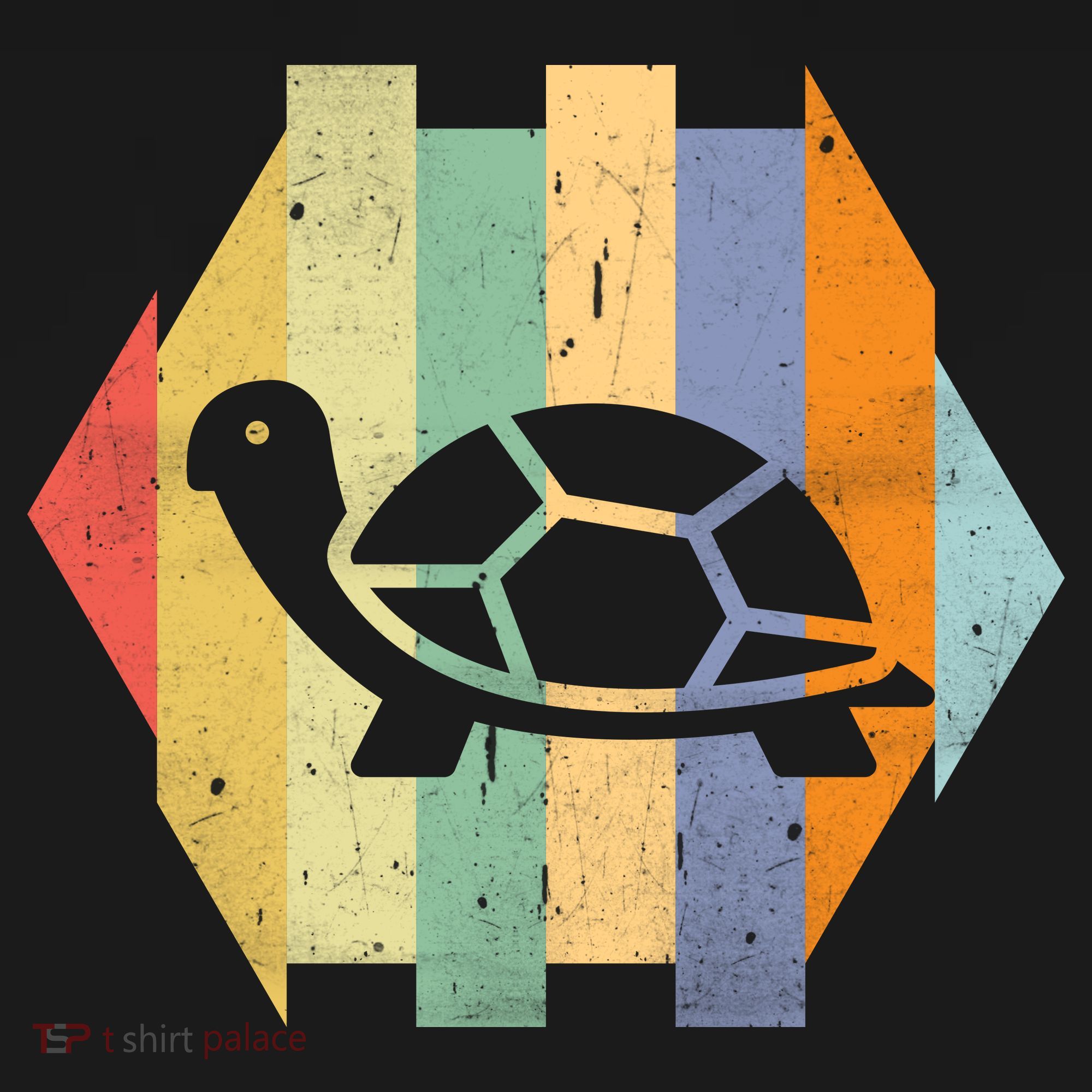 Retro Turtle Silhouette  Button