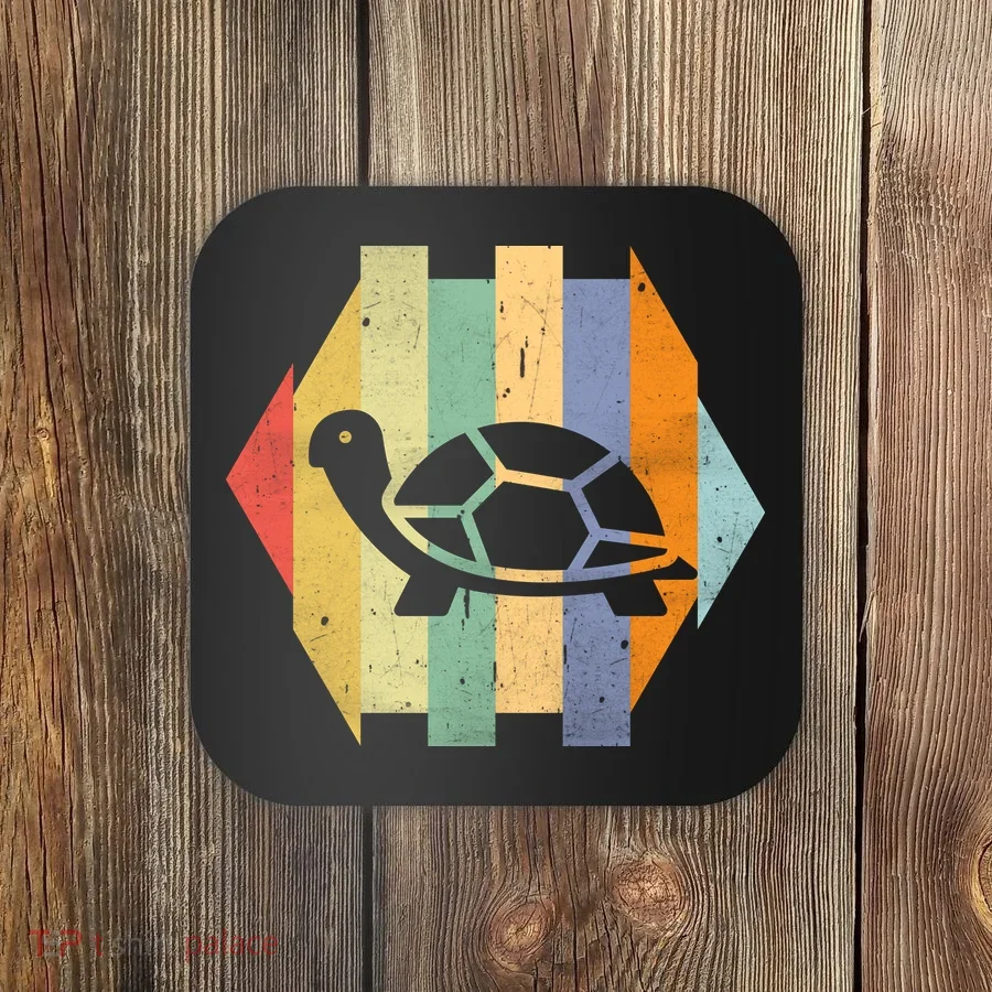 Retro Turtle Silhouette  Coaster