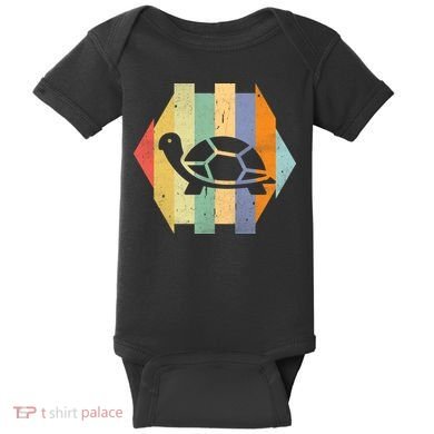 Retro Turtle Silhouette  Baby Bodysuit