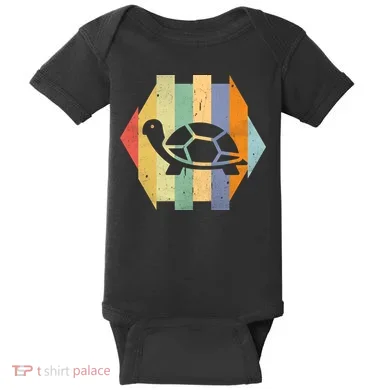 Retro Turtle Silhouette  Baby Bodysuit