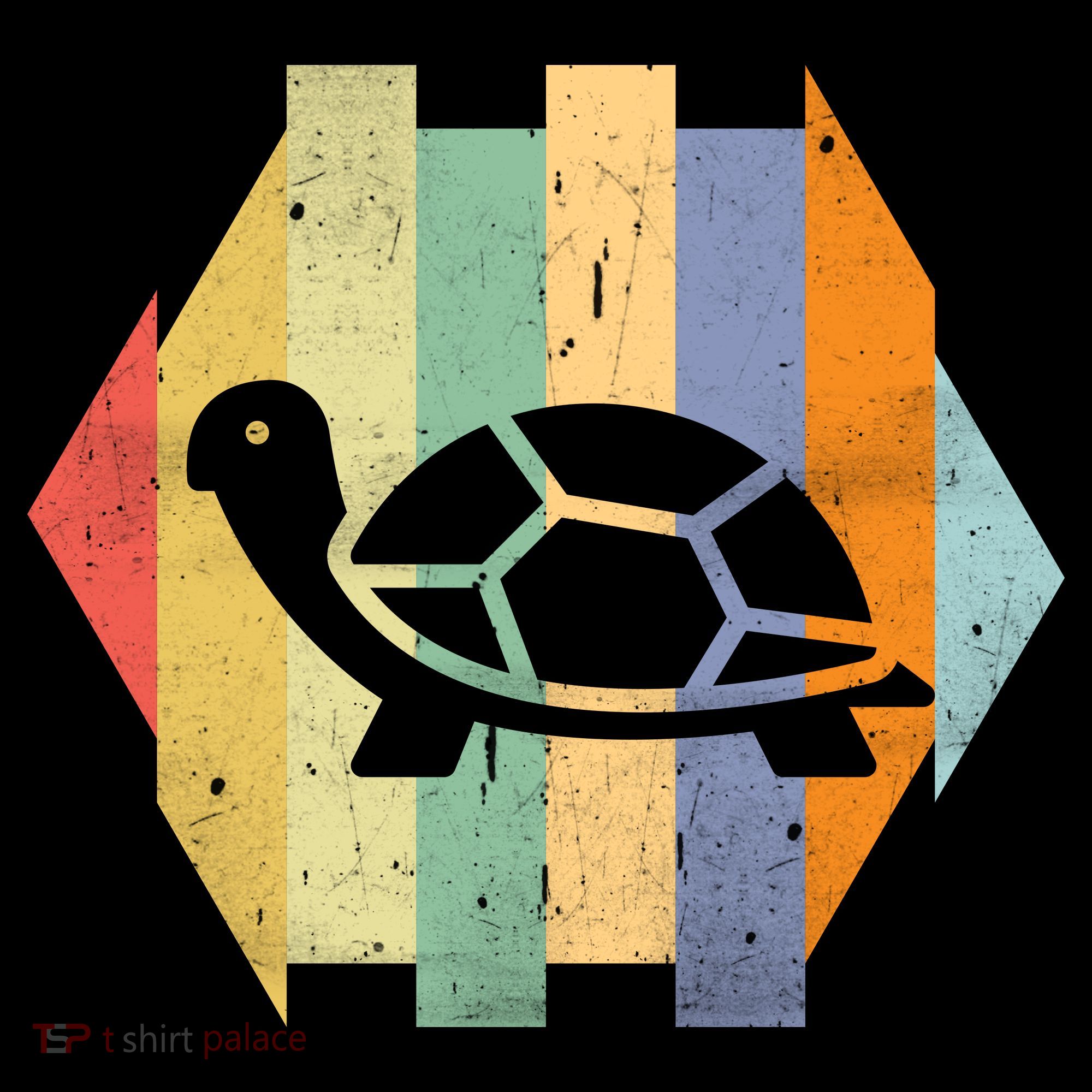 Retro Turtle Silhouette  Baby Bodysuit
