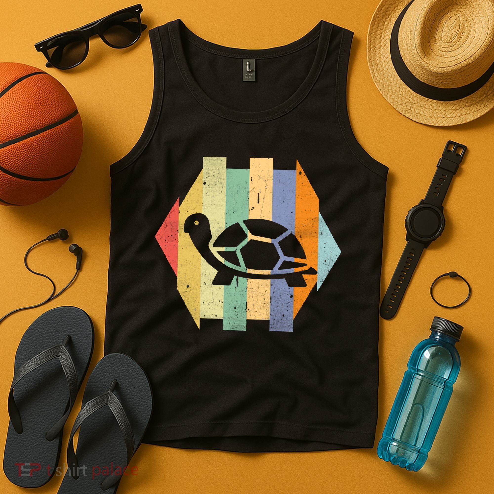 Retro Turtle Silhouette  Tank Top