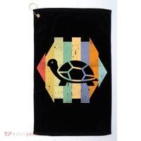 Retro Turtle Silhouette  Golf Towel thumb 0