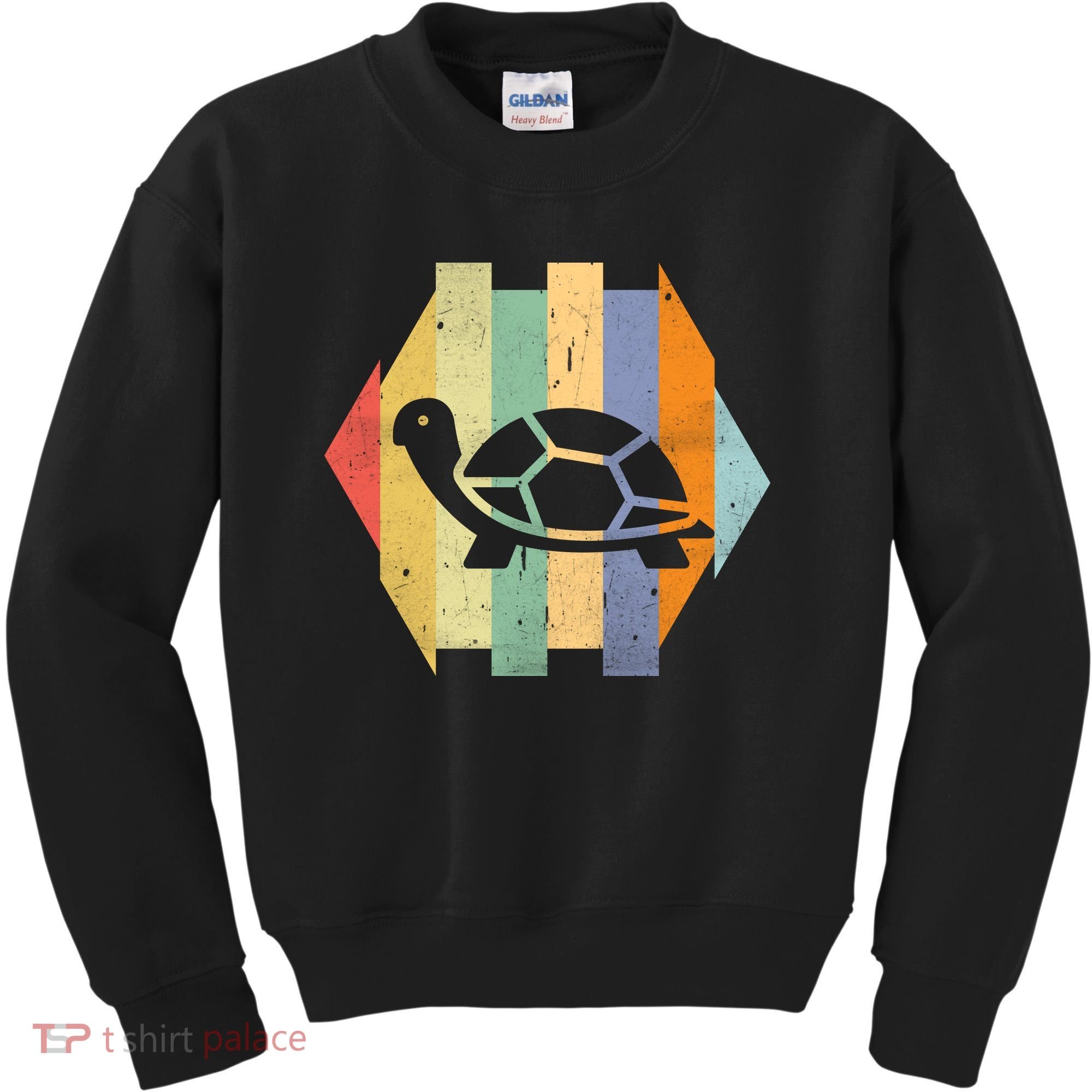 Retro Turtle Silhouette  Kids Sweatshirt