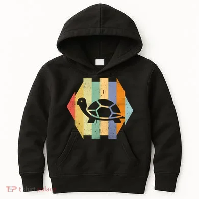 Retro Turtle Silhouette Kids Hoodie