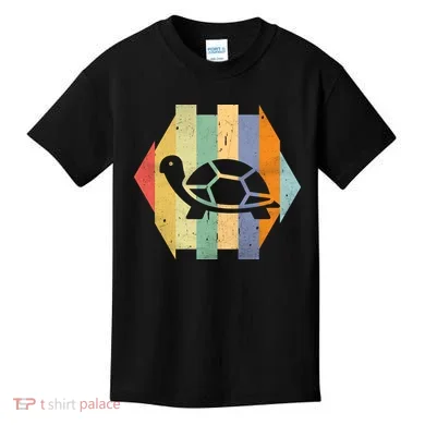 Retro Turtle Silhouette Kids T-Shirt
