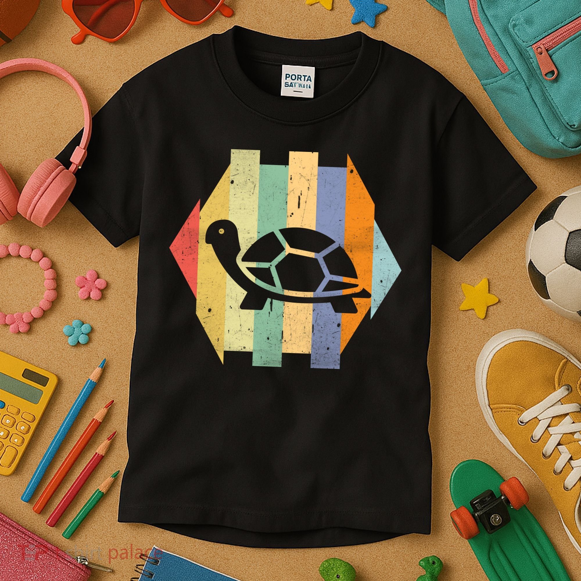 Retro Turtle Silhouette  Kids T-Shirt