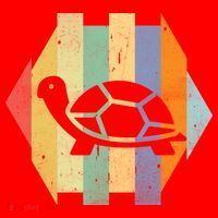 Retro Turtle Silhouette  Santa Hat thumb 1