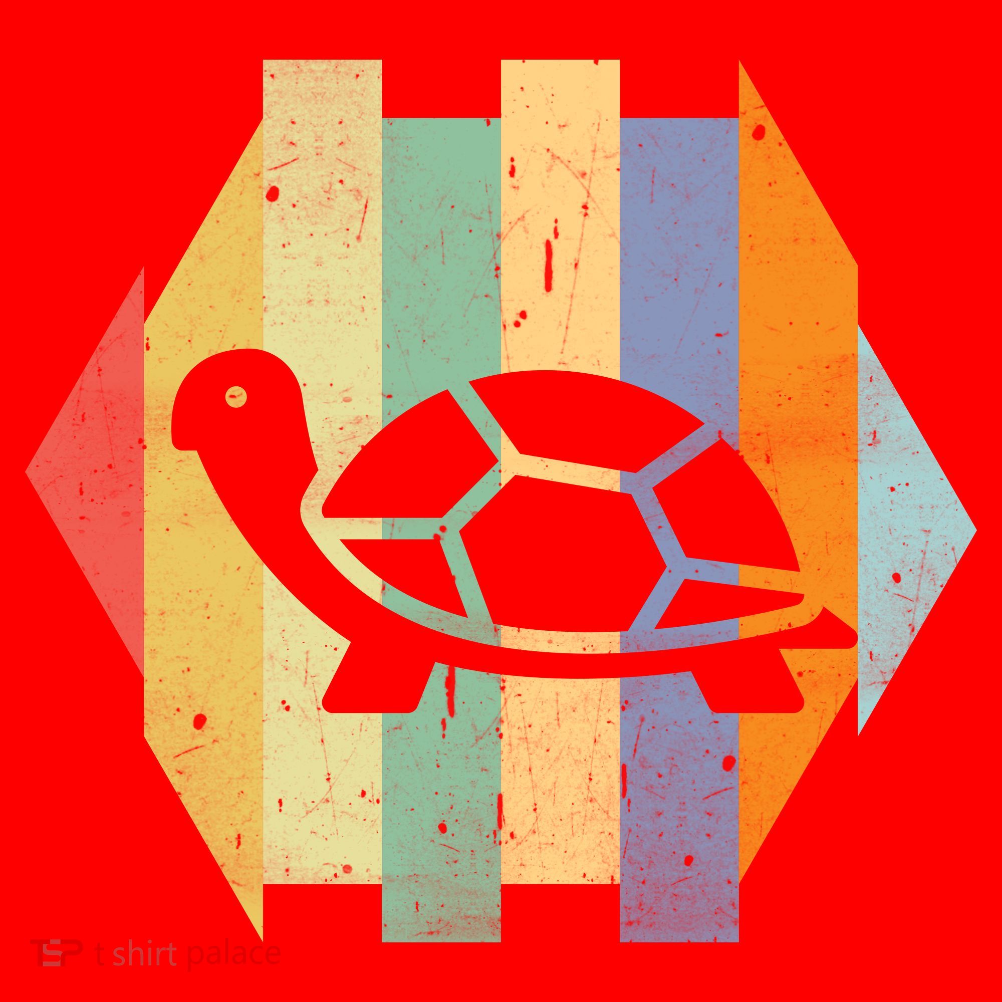 Retro Turtle Silhouette  Santa Hat