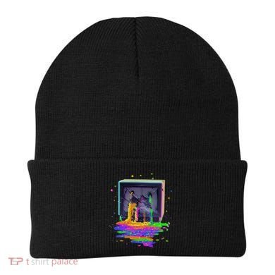 Retro TV Television Pixel Splatter Beanie