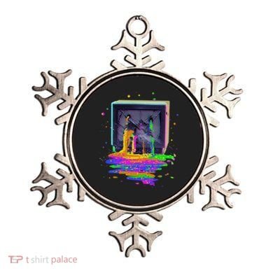 Retro TV Television Pixel Splatter Ornament