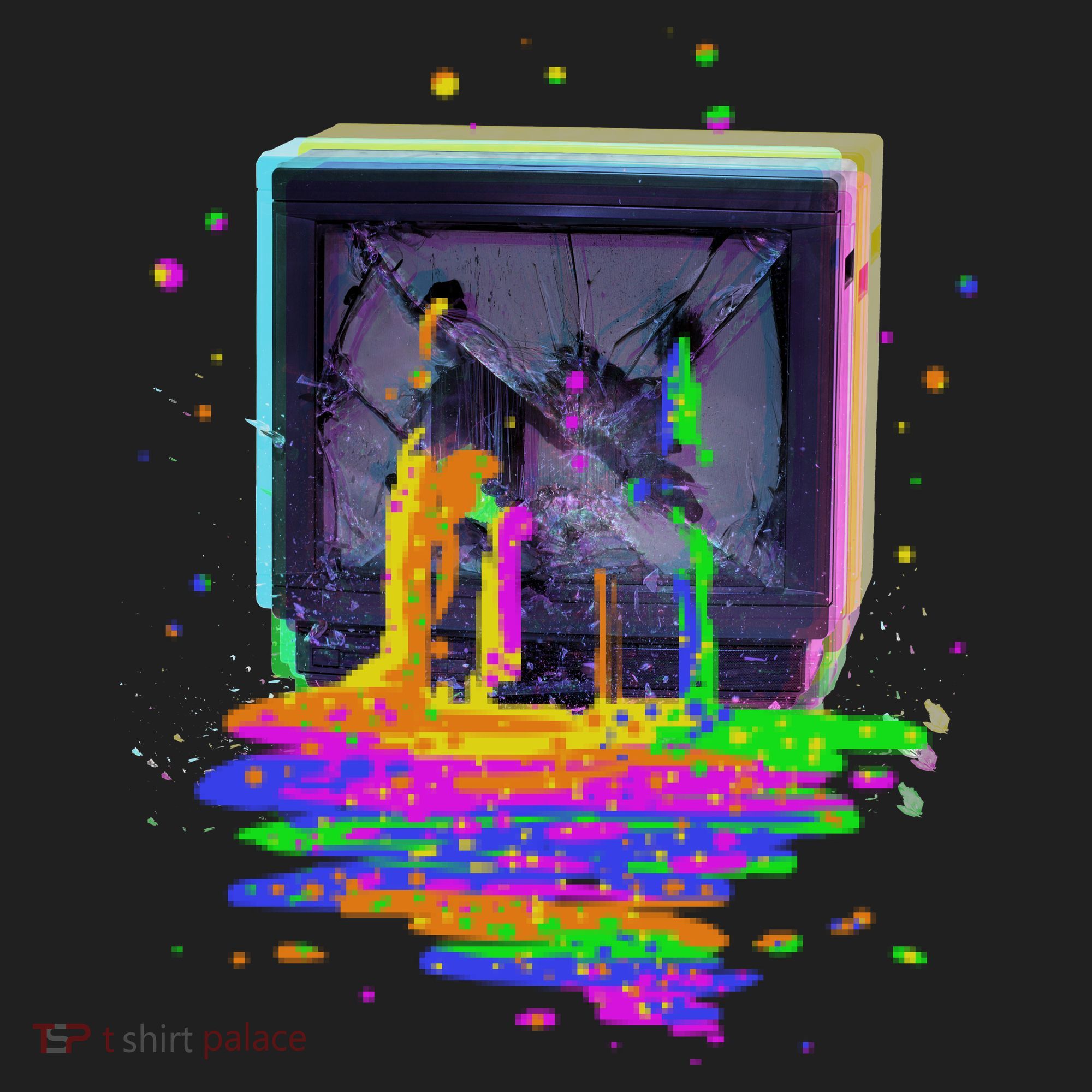 Retro TV Television Pixel Splatter Hat