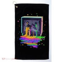 Retro TV Television Pixel Splatter Golf Towel thumb 0