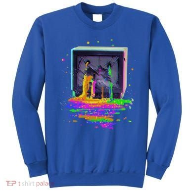 Retro TV Television Pixel Splatter Sweatshirt