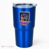Retro TV Television Pixel Splatter Tumbler thumb 0