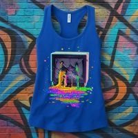 Retro TV Television Pixel Splatter Women's Tank Top thumb 3