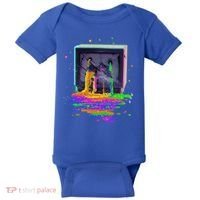 Retro TV Television Pixel Splatter Baby Bodysuit thumb 0