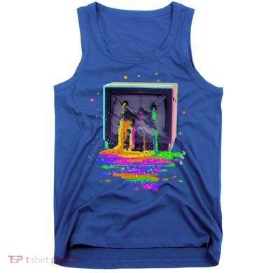 Retro TV Television Pixel Splatter Tank Top