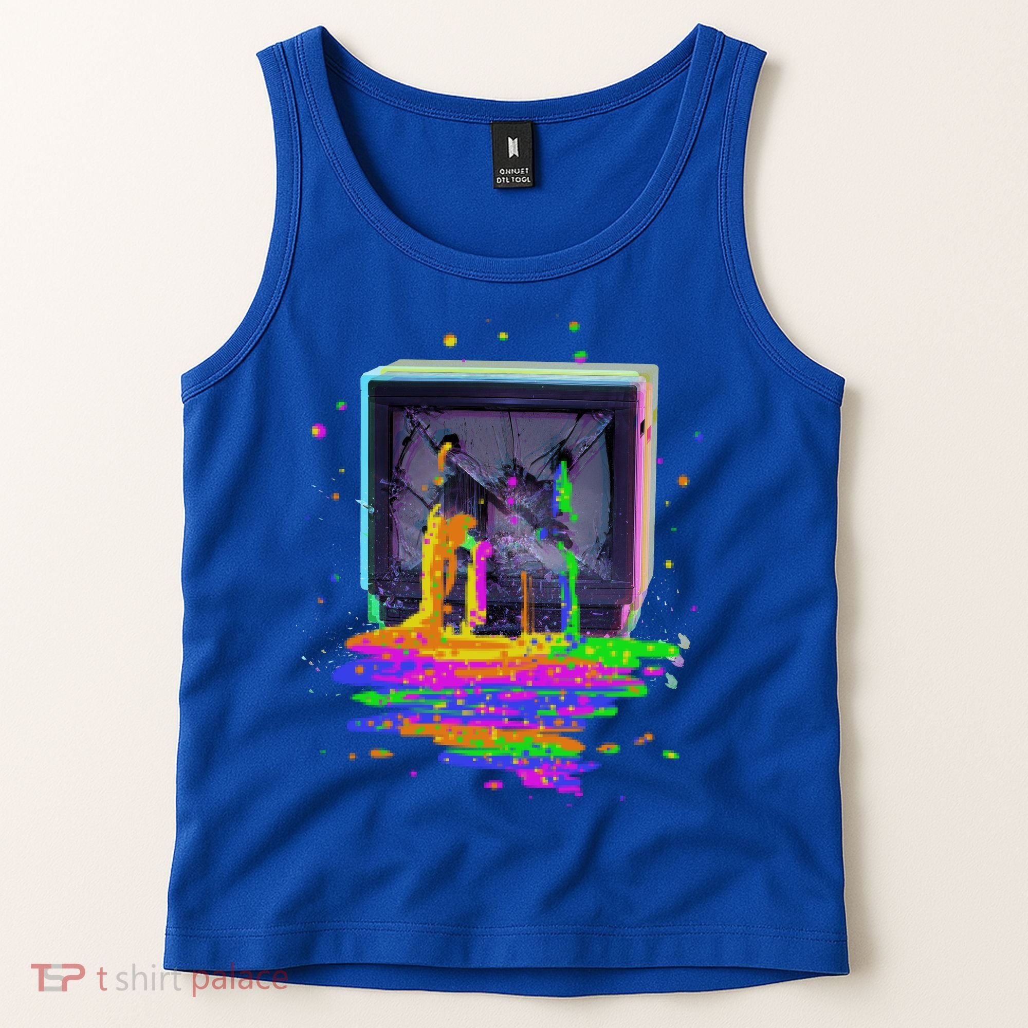 Retro TV Television Pixel Splatter Tank Top