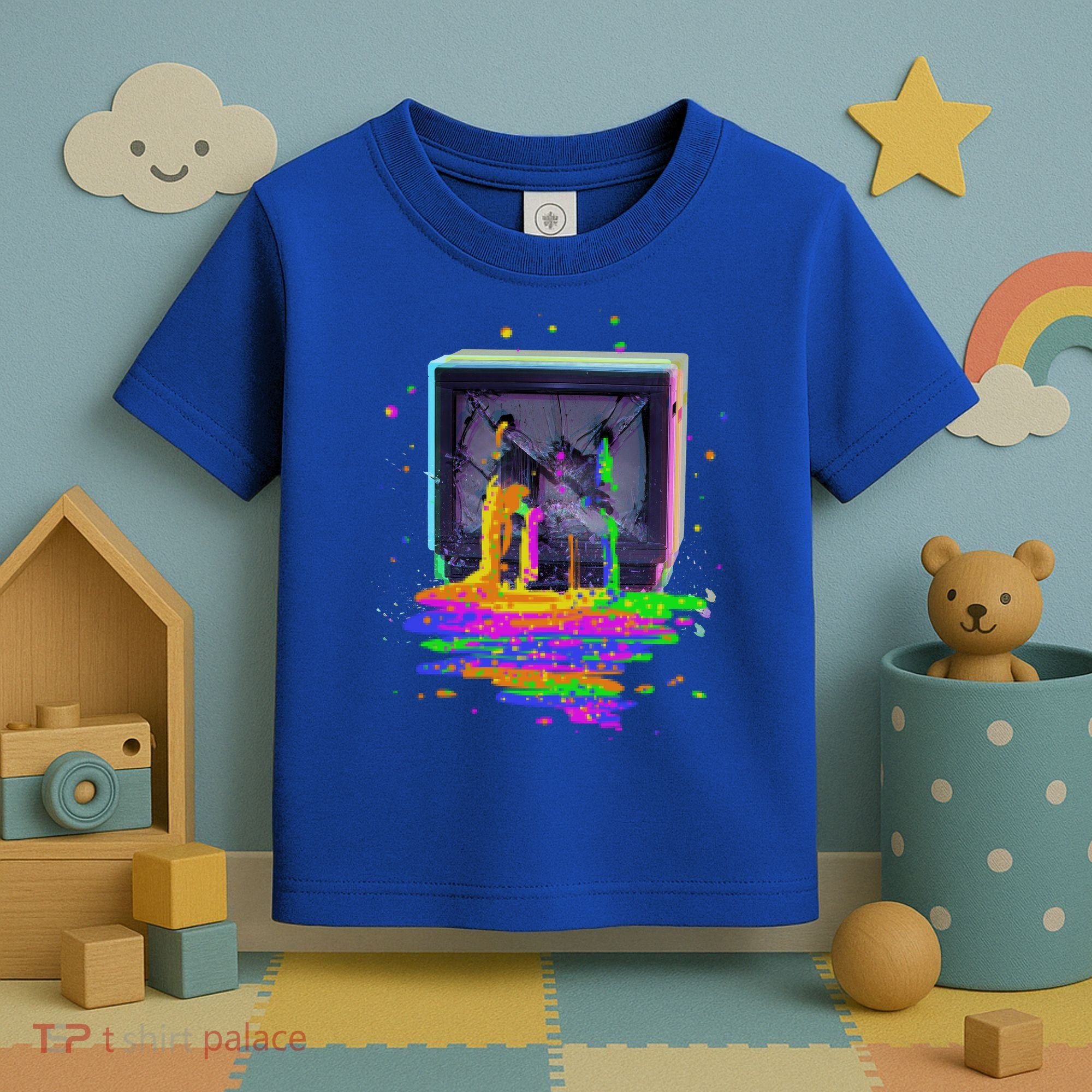 Retro TV Television Pixel Splatter Toddler T-Shirt