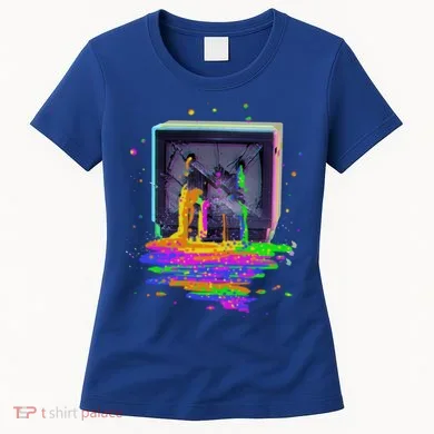 Retro TV Television Pixel Splatter Women's T-Shirt