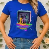 Retro TV Television Pixel Splatter Women's T-Shirt thumb 2