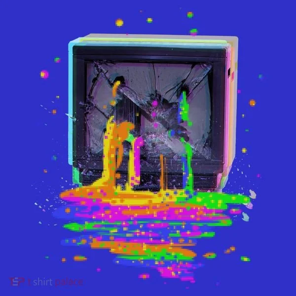 Retro TV Television Pixel Splatter Women's T-Shirt