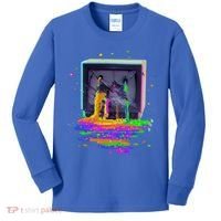 Retro TV Television Pixel Splatter Kids Long Sleeve Shirt thumb 0