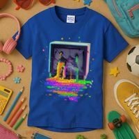 Retro TV Television Pixel Splatter Kids T-Shirt thumb 3