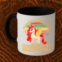 Retro Unicorn I Have Red Hair Warning Label Coffee Mug thumb 2