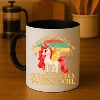 Retro Unicorn I Have Red Hair Warning Label Coffee Mug thumb 4
