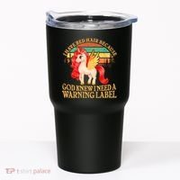 Retro Unicorn I Have Red Hair Warning Label Tumbler thumb 0