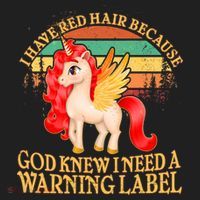 Retro Unicorn I Have Red Hair Warning Label Tumbler thumb 3